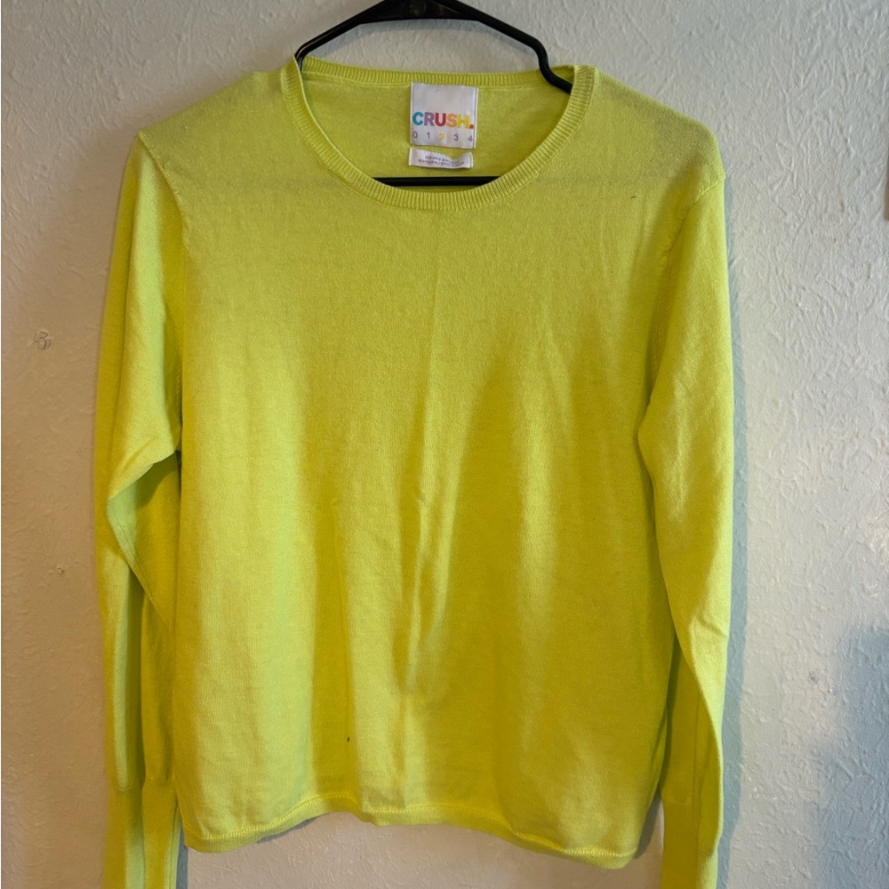 CRUSH Neon Yellow Crewneck Sweater for‎ Women
